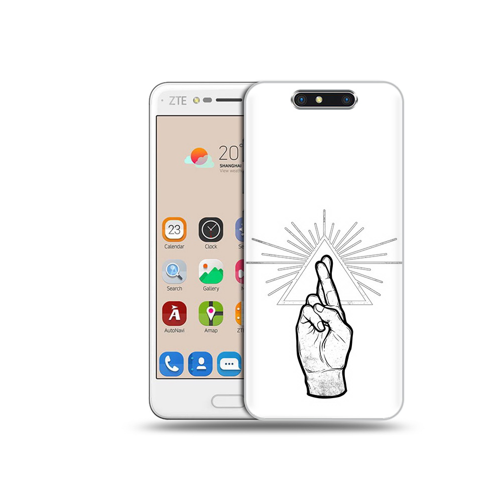 Чехол MyPads Tocco для ZTE Blade V8 черно белая рука (PT100217.451.681)