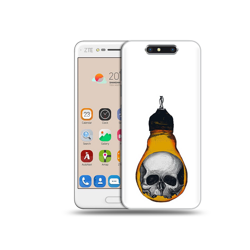 Чехол MyPads Tocco для ZTE Blade V8 череп в лампочке (PT100217.451.676)