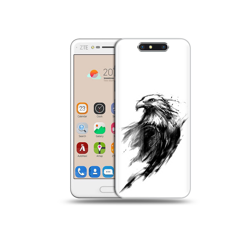 

Чехол MyPads Tocco для ZTE Blade V8 чб птица (PT100217.451.670), Прозрачный, Tocco