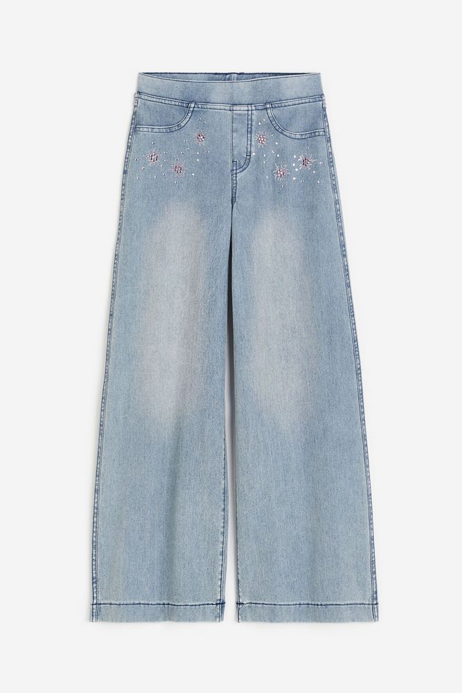

Брюки детские H&M 1126242, Синий деним, стразы, 170, 1126242