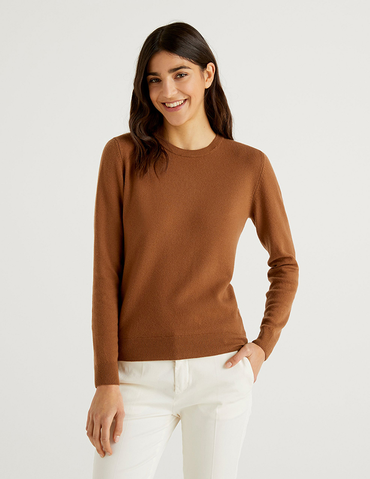 

Джемпер женский 21A_1002D1K01 United Colors of Benetton коричневый XL, 21A_1002D1K01