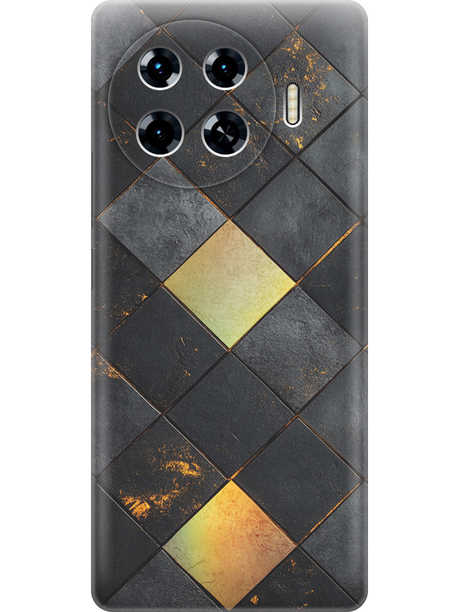 

Силиконовый чехол на Tecno Spark 20 Pro+ с принтом "Черно-золотая плитка" прозрачный, Прозрачный;золотистый;черный, 783985032
