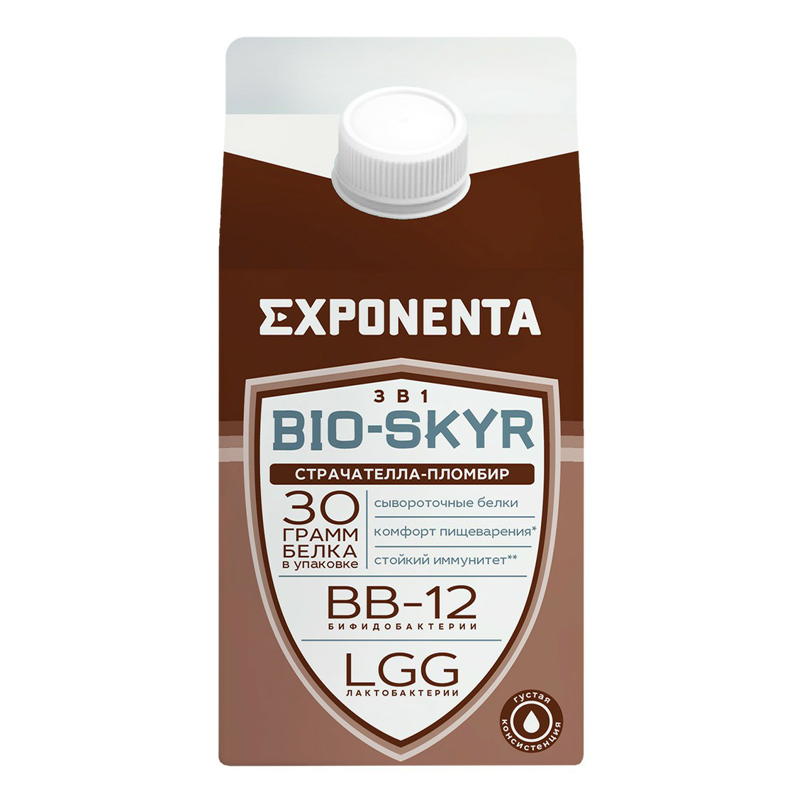 Кисломолочный напиток Exponenta Bio-Skyr страчателла-пломбир обезжиренный 500 мл