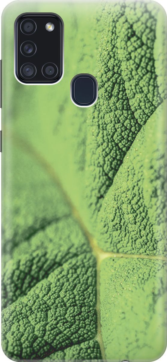 

Силиконовый чехол на Samsung Galaxy A21s "Лист в макро", Зеленый, 7072