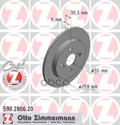 

Тормозной диск ZIMMERMANN 590280620