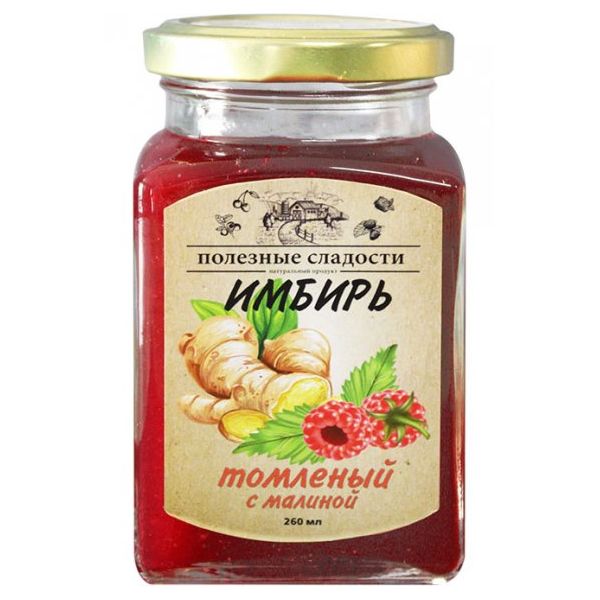 

Десерт Полезные сладости Имбирь томленый с малиной 250 г
