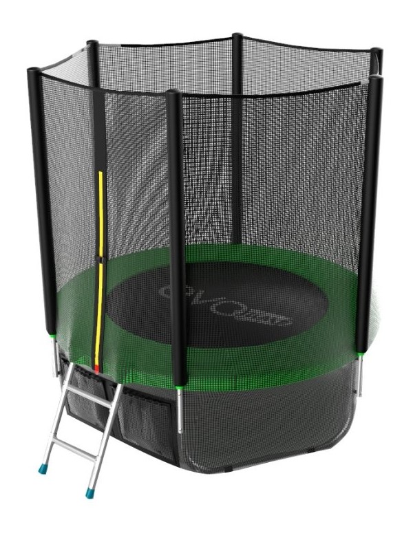 

Батут Evo Jump External с сеткой и лестницей 183 см, green, Зеленый, External