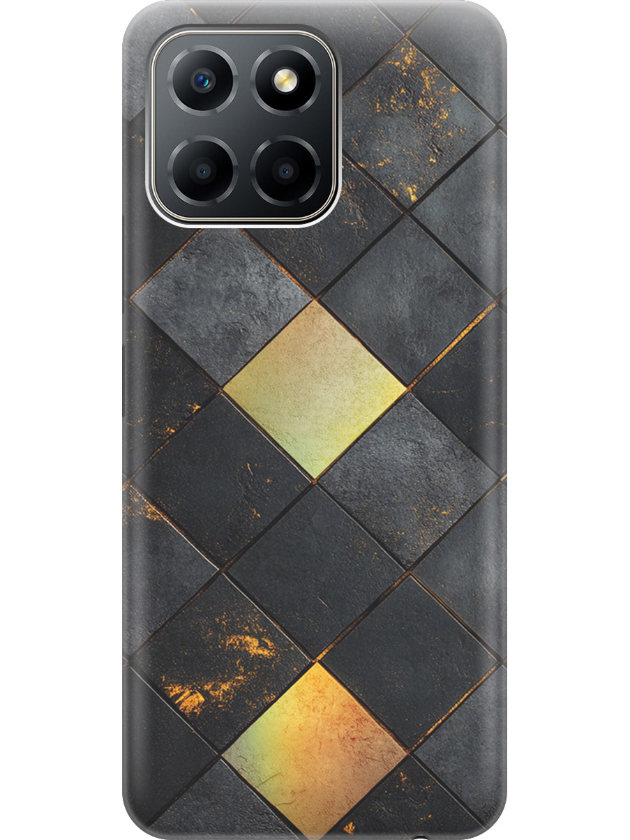 

Силиконовый чехол на Honor X6 / X8 5G с принтом "Черно-золотая плитка" прозрачный, Прозрачный;золотистый;черный, 762092232