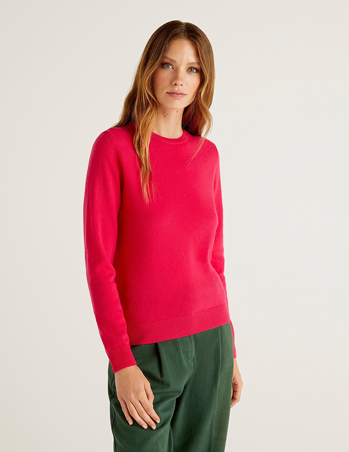 

Джемпер женский 21A_1002D1K01 United Colors of Benetton розовый M, 21A_1002D1K01