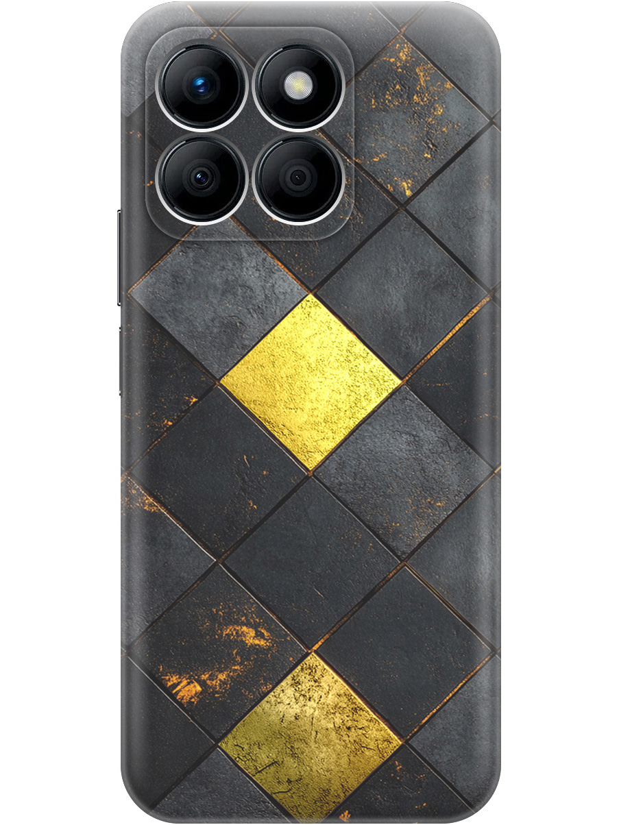 

Силиконовый чехол на Honor X8b с принтом "Черно-золотая плитка" прозрачный, Прозрачный;золотистый;черный, 781973232