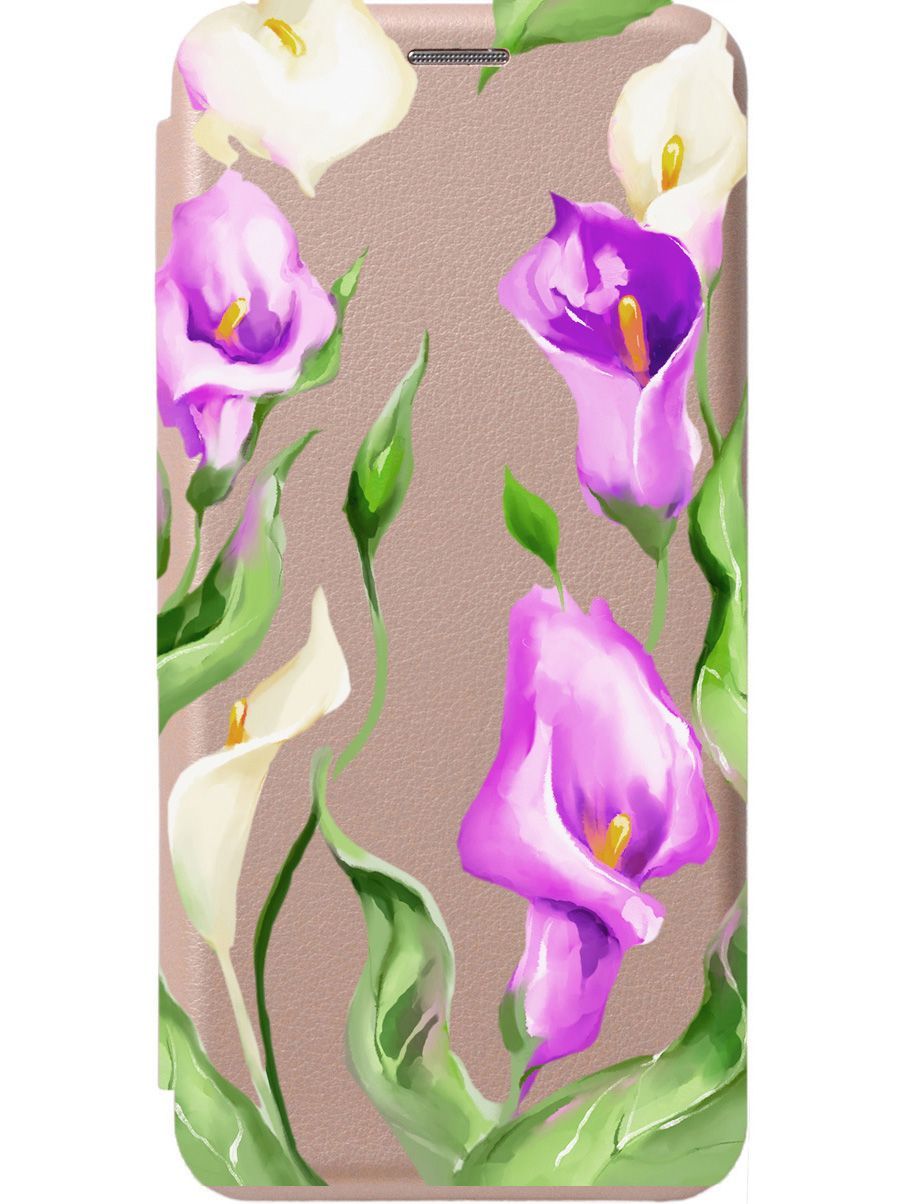 

Чехол-книжка на Samsung Galaxy A22s 5G "Amazing Callas" золотой, Золотистый;фиолетовый, 5639