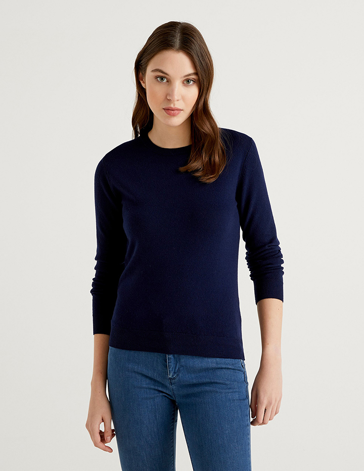 

Джемпер женский 21A_1002D1K01 United Colors of Benetton синий M, 21A_1002D1K01