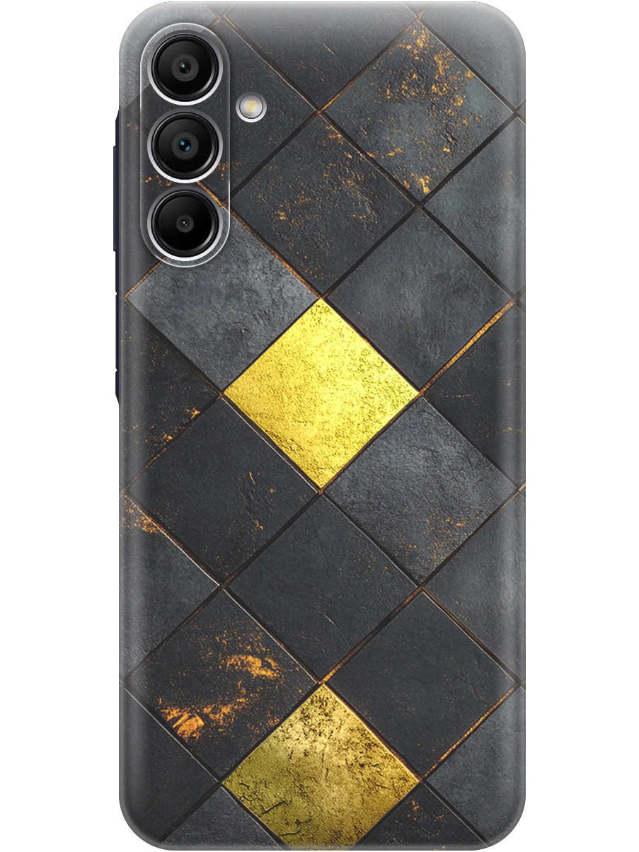 

Силиконовый чехол на Samsung Galaxy A15 с принтом "Черно-золотая плитка" прозрачный, Прозрачный;золотистый;черный, 780484532