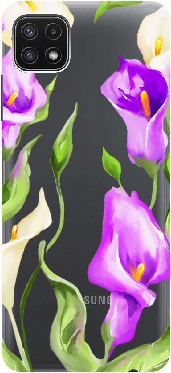 

Чехол на Samsung Galaxy A22s 5G "Amazing Callas" прозрачный, Прозрачный;фиолетовый, 5638