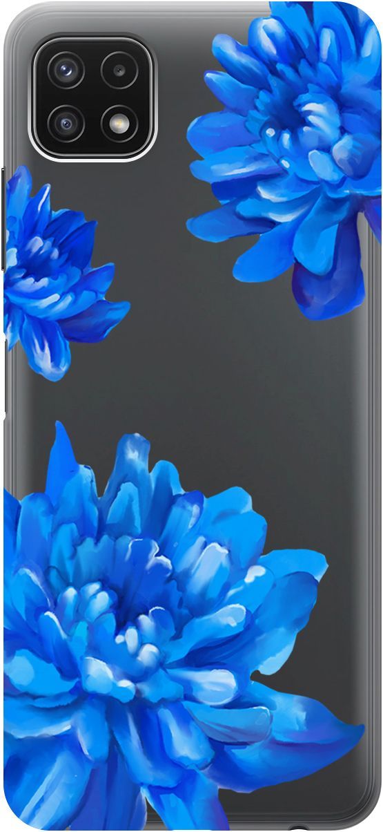 

Чехол на Samsung Galaxy A22s 5G "Amazing Asters" прозрачный, Прозрачный;голубой, 5638