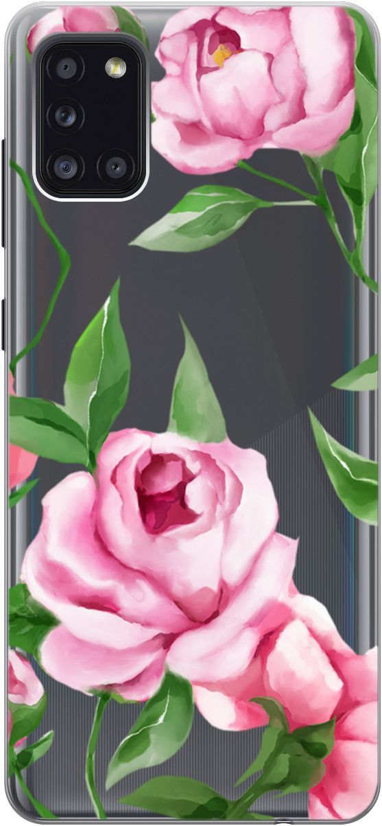 

Чехол на Samsung Galaxy A31 "Amazing Peonies" прозрачный, Прозрачный;розовый, 5369