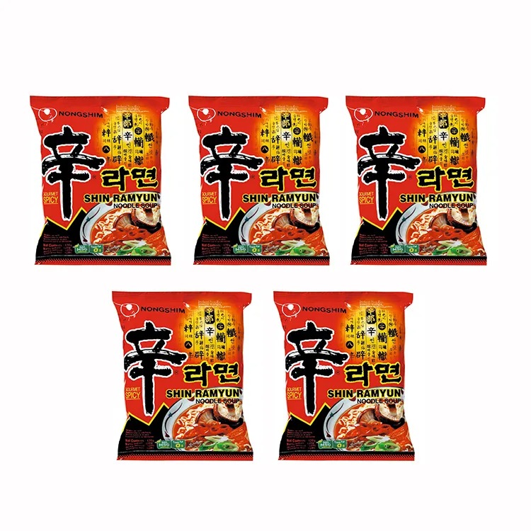 фото Лапша шин рамен nongshim острая; со вкусом говядины (5 шт. по 120 г)