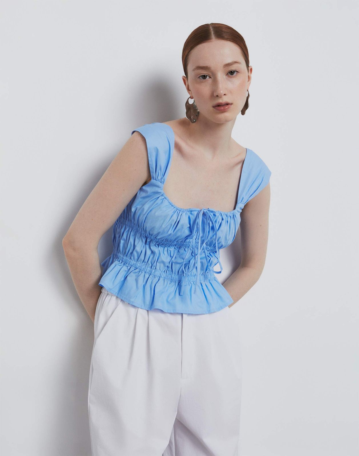 

Блузка женская Gloria Jeans GWT003505 светло-синий M/170, GWT003505