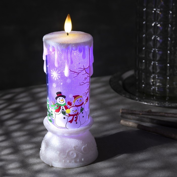 

Световая фигура Luazon Lighting Свеча со снеговиком 3669431 разноцветный/RGB, Свеча со снеговиком