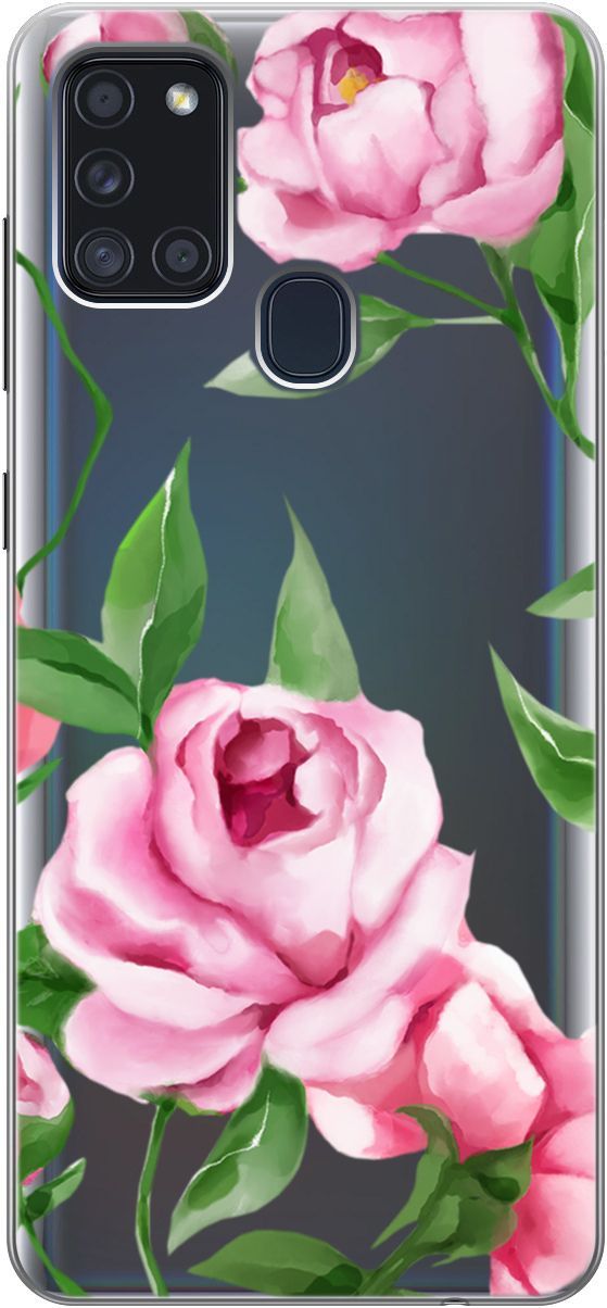 

Чехол на Samsung Galaxy A21s "Amazing Peonies" прозрачный, Прозрачный;розовый, 5363