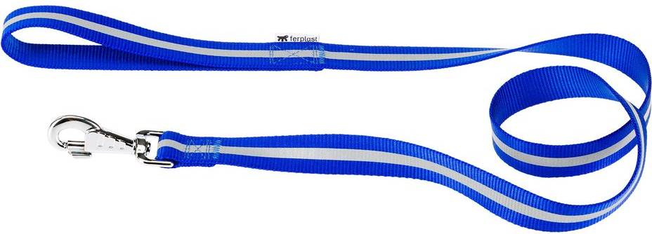 фото Универсальный поводок для собак ferplast club reflex 25/120, нейлон, синий, длина 1.2 м