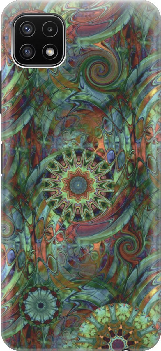 

Силиконовый чехол на Samsung Galaxy A22s 5G "Зеленый колейдоскоп", Зеленый;красный, 6357