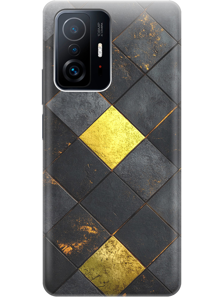 

Силиконовый чехол на Xiaomi 11T / 11T Pro с принтом "Черно-золотая плитка" прозрачный, Прозрачный;золотистый;черный, 732395232