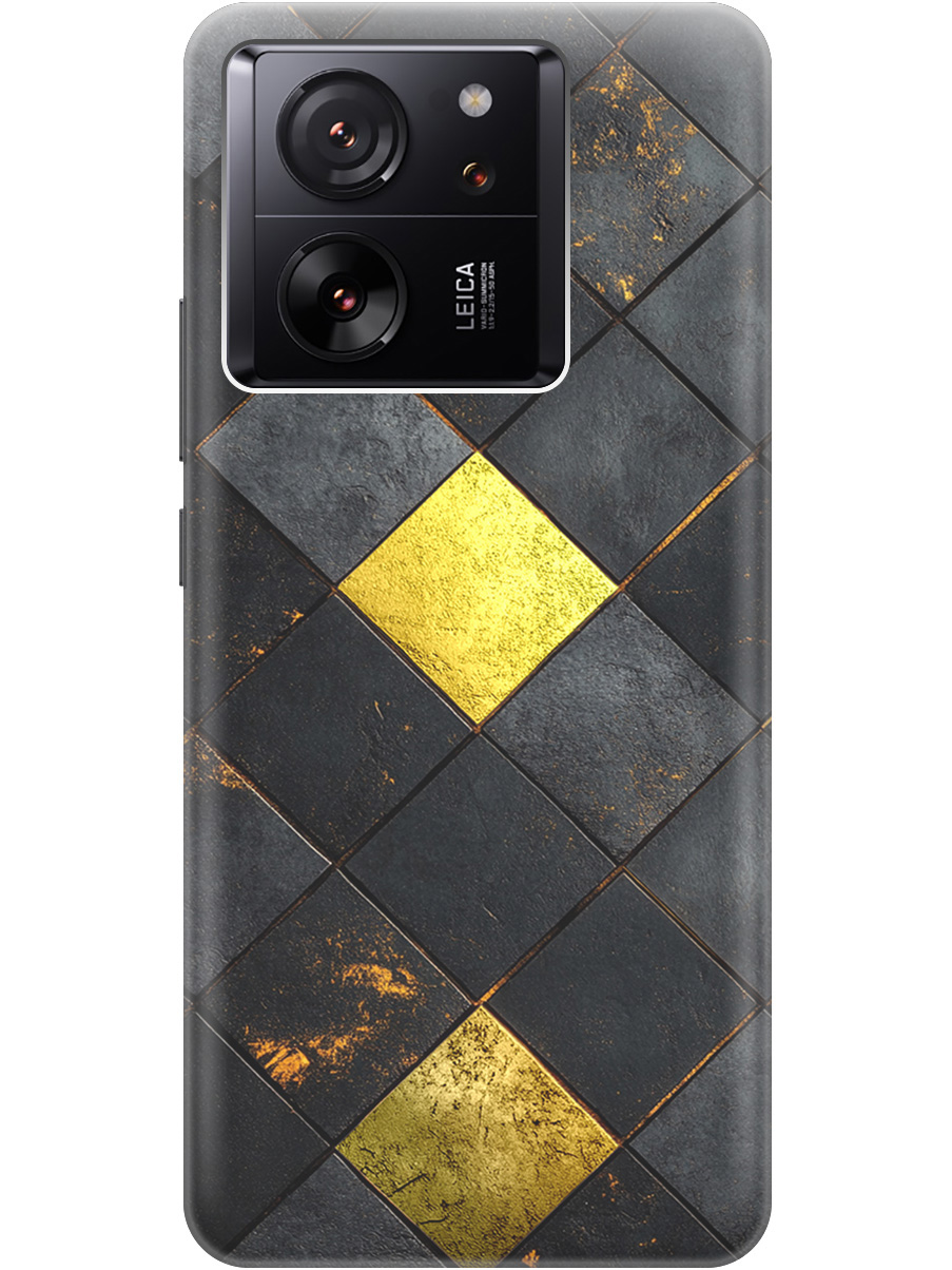 

Силиконовый чехол на Xiaomi 13T / 13T Pro с принтом "Черно-золотая плитка" прозрачный, Прозрачный;золотистый;черный, 776584832