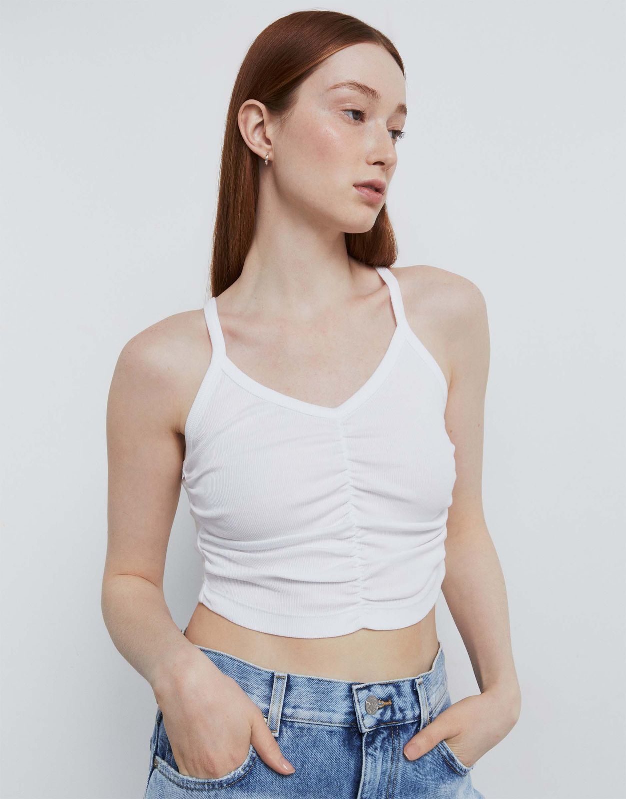 

Топ женский Gloria Jeans GTN004073 белый M/170, GTN004073
