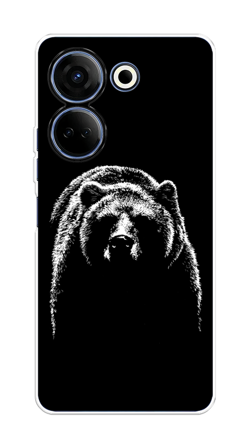 

Чехол на Tecno Camon 20/20 Pro 4G "Медведь в ночи", Белый;черный, 304150-1