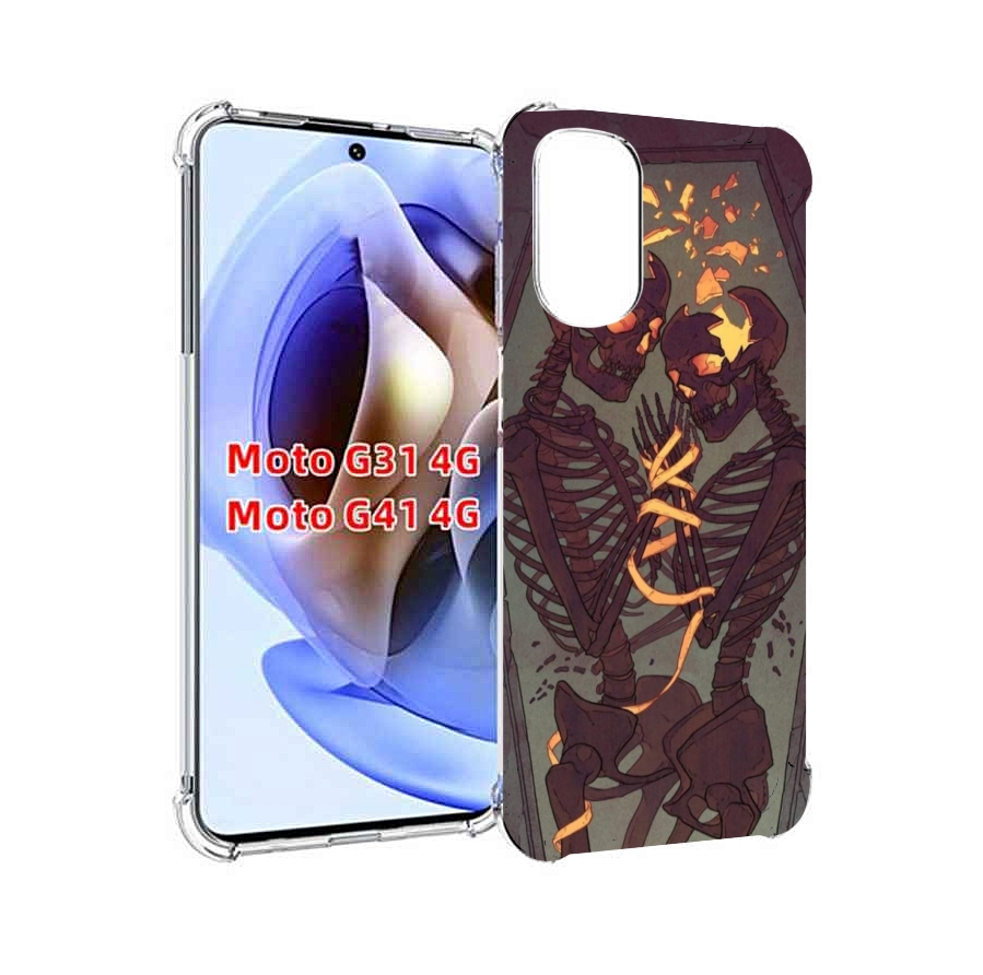 

Чехол MyPads скелеты в гробу для Motorola Moto G31 4G / G41 4G, Прозрачный, Tocco