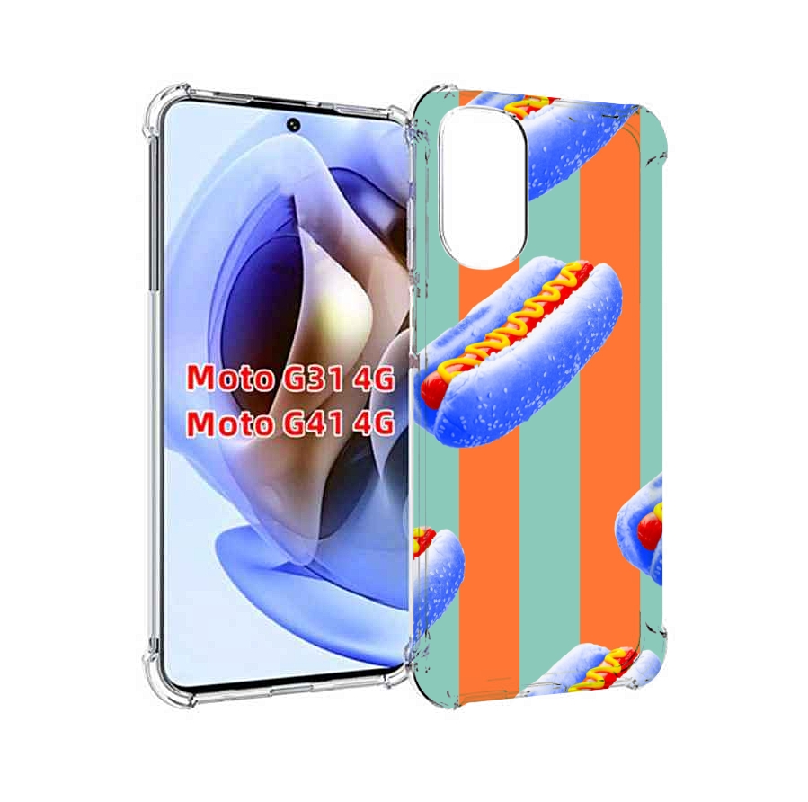 

Чехол MyPads синие хотдоги для Motorola Moto G31 4G / G41 4G, Прозрачный, Tocco