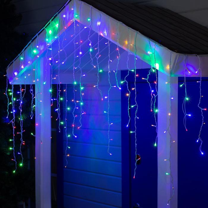 

Гирлянда «Бахрома» 3  0.9 м, IP44, УМС, белая нить, 232 LED, свечение мульти, 220 В