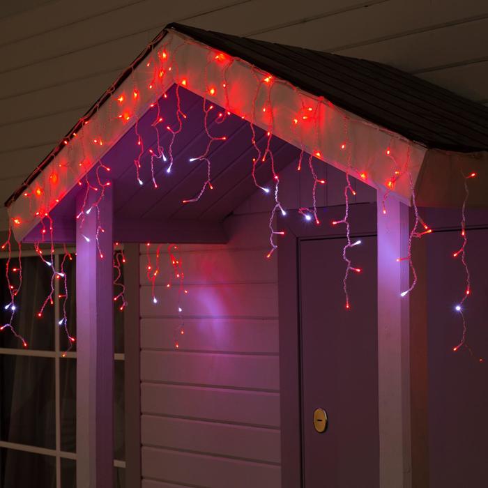 

Гирлянда «Бахрома» 3  0.6 м, IP44, УМС, прозрачная нить, 160 LED, свечение красное, мерца