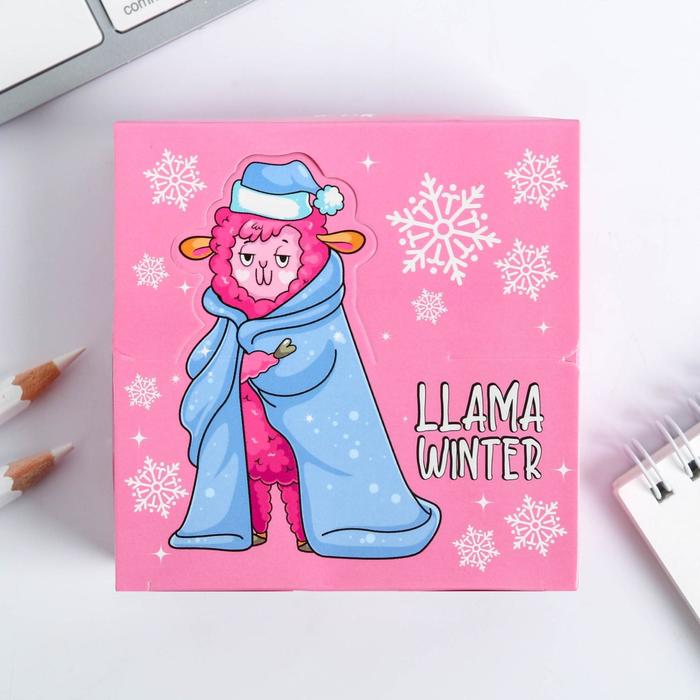 

Бумага для записей в коробке Llama winter: 250 листов 9 х 9 см