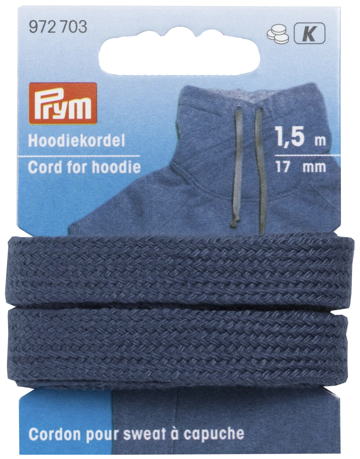 

Шнур для худи Prym 972703, ширина 17мм