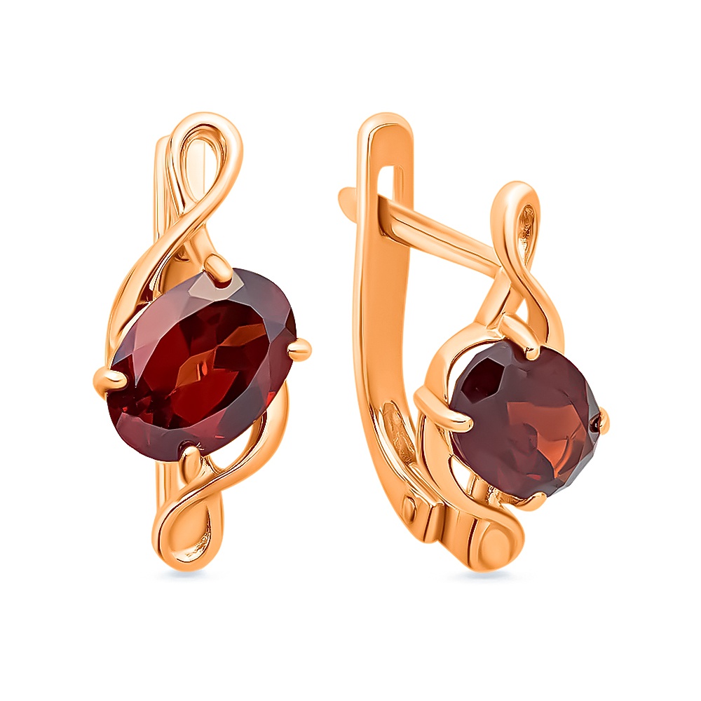 

Серьги из красного золота с гранатом 585Gold 202007683, 202007683