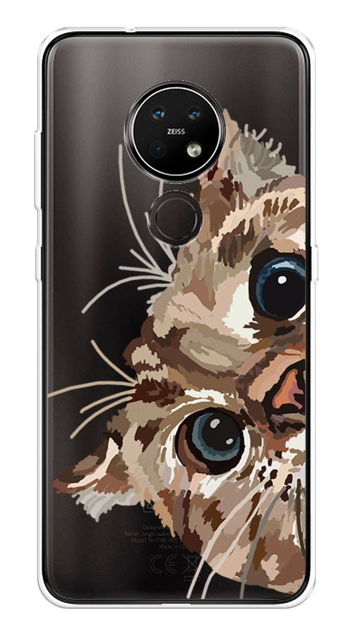 

Чехол на Nokia 6.2 "Любопытный кот", Коричневый;синий;черный, 123050-1