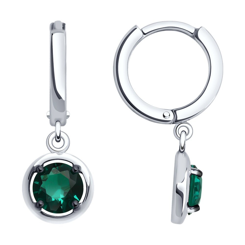 

Серьги из серебра SOKOLOV 92023029, турмалин искусственный, 92023029