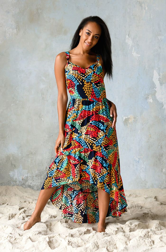 Платье домашнее женское Mia-Mia 16441 Dominica разноцветное S