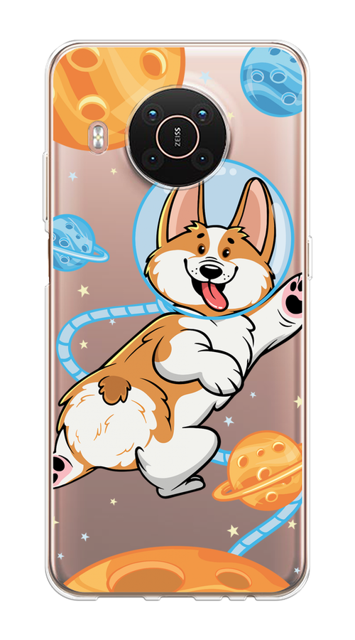 

Чехол на Nokia X20"Корги-космонавт", Голубой;бежевый;белый, 124250-1