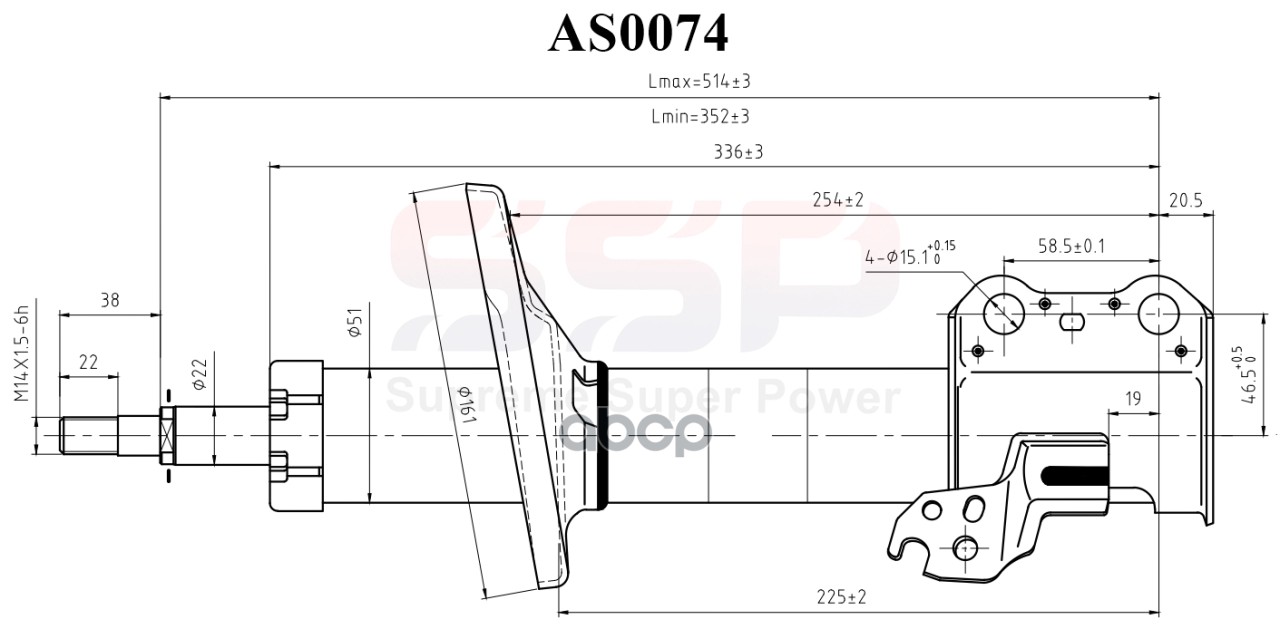 Стойка Амортизационная Ssp 334173 48520-44011 Toyota Ipsum, Gaia Xm10 Fl SSP арт. AS0074