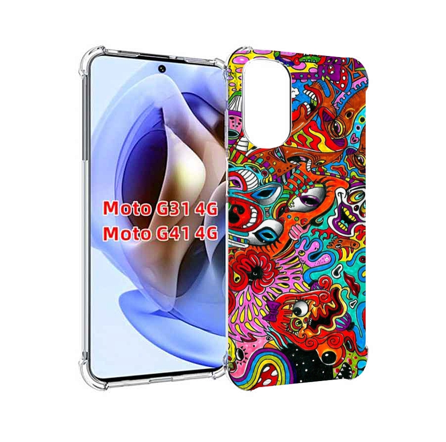 

Чехол MyPads разные абстракции яркие для Motorola Moto G31 4G / G41 4G, Прозрачный, Tocco