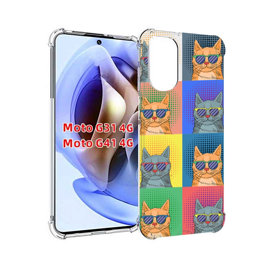 

Чехол MyPads разноцветные-коты для Motorola Moto G31 4G / G41 4G, Прозрачный, Tocco