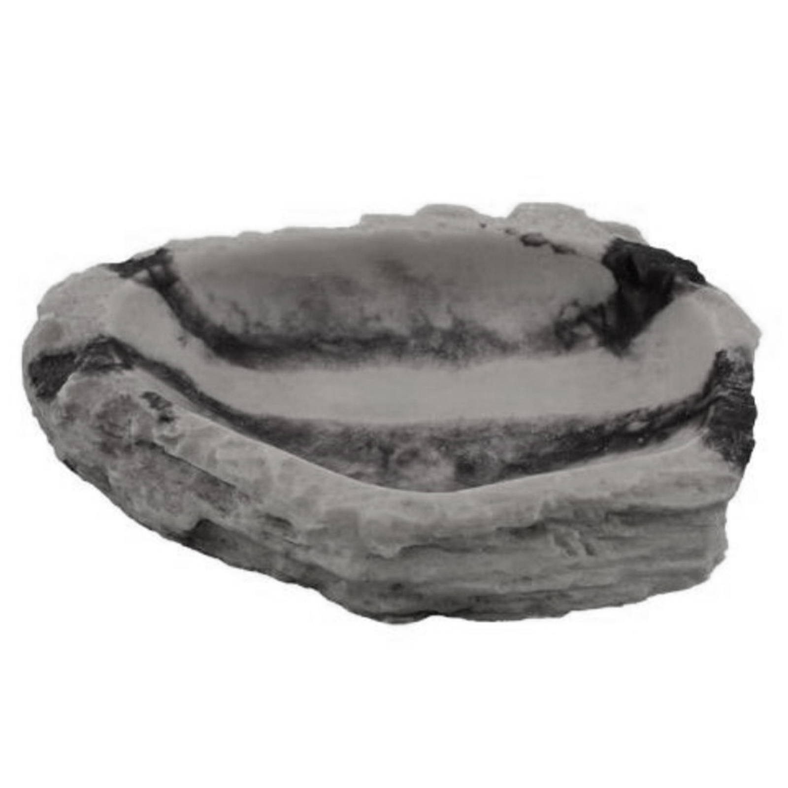 Кормушка для рептилий EXOPRIMA Granite, серая, полиэфирная смола, 8х5х2 см