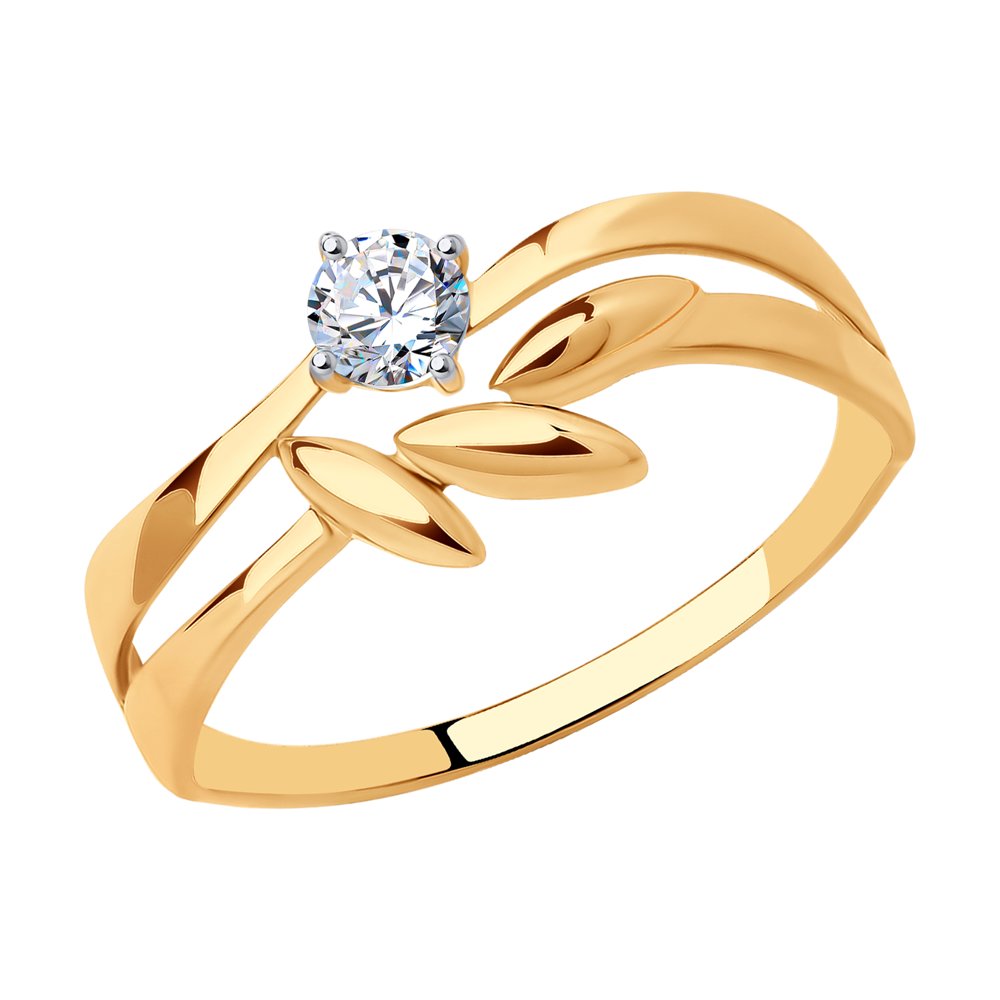 

Кольцо из красного золота с фианитом р. 17.5 Diamant 51-110-01260-1, 51-110-01260-1