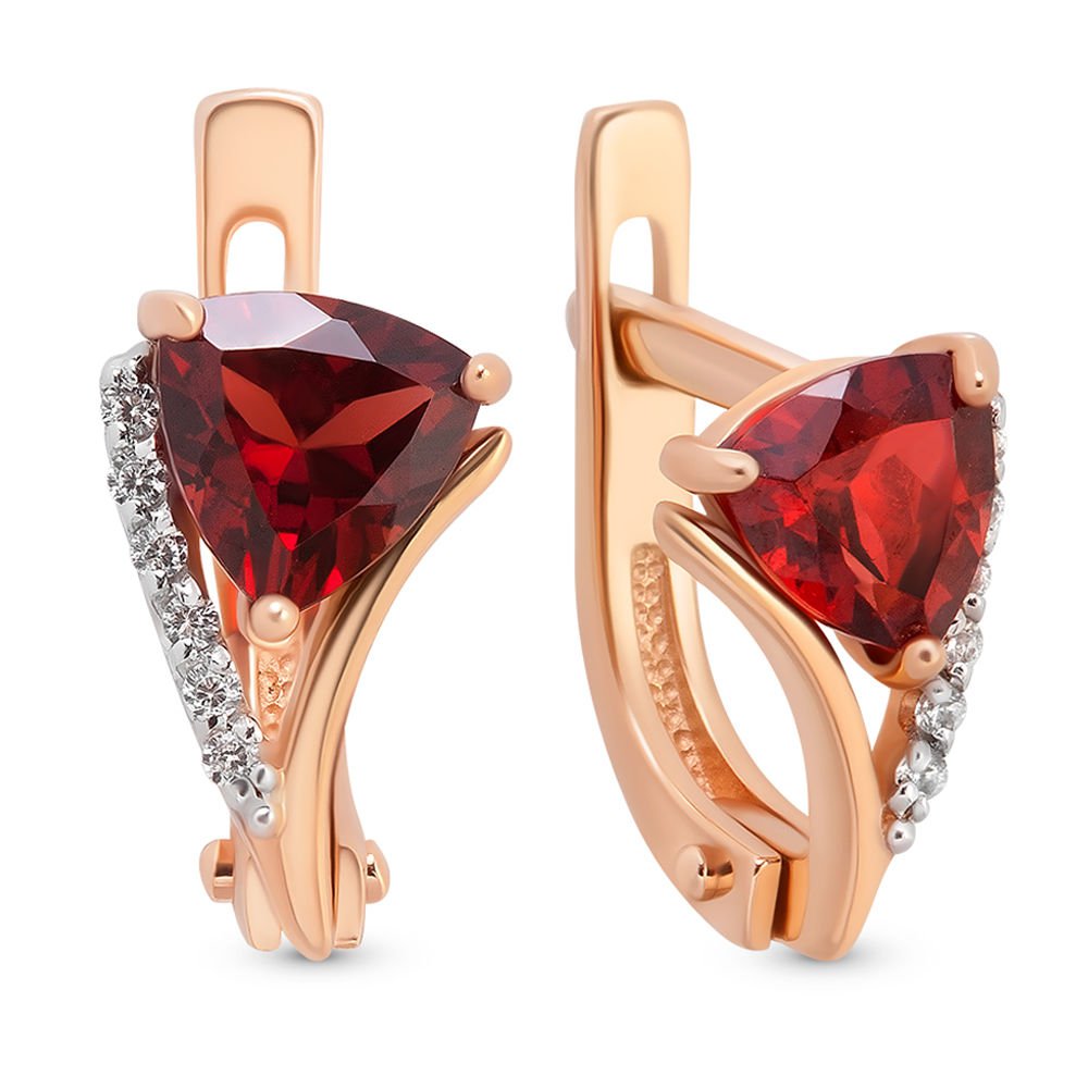 

Серьги из красного золота с гранатом 585Gold 202005745, 202005745