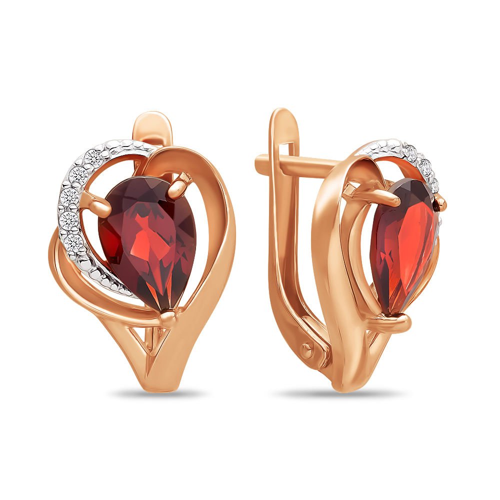 

Серьги из красного золота с гранатом 585Gold 202005757, 202005757