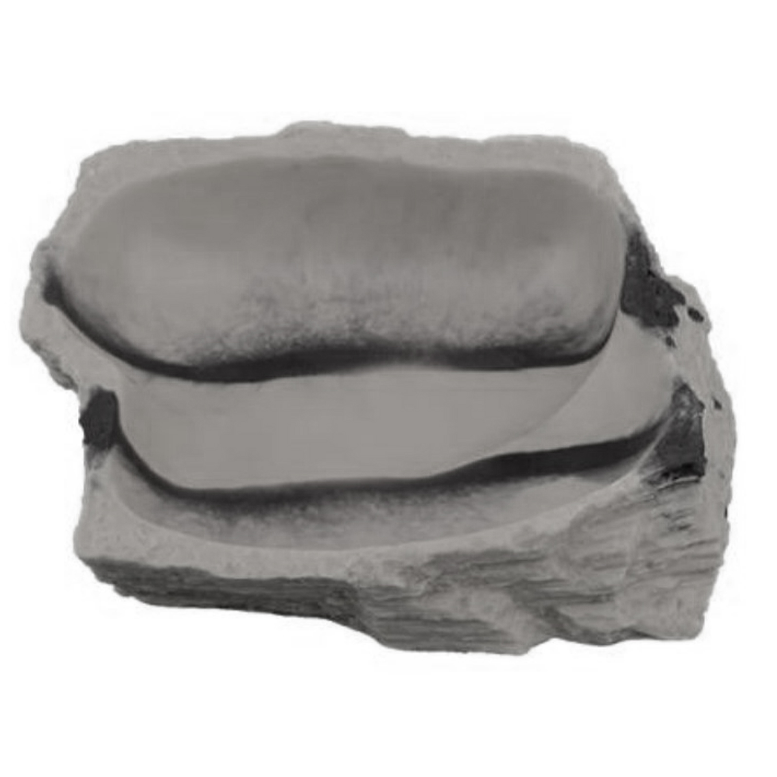 Кормушка для рептилий EXOPRIMA Granite, серая, полиэфирная смола, 14х11,5х3 см