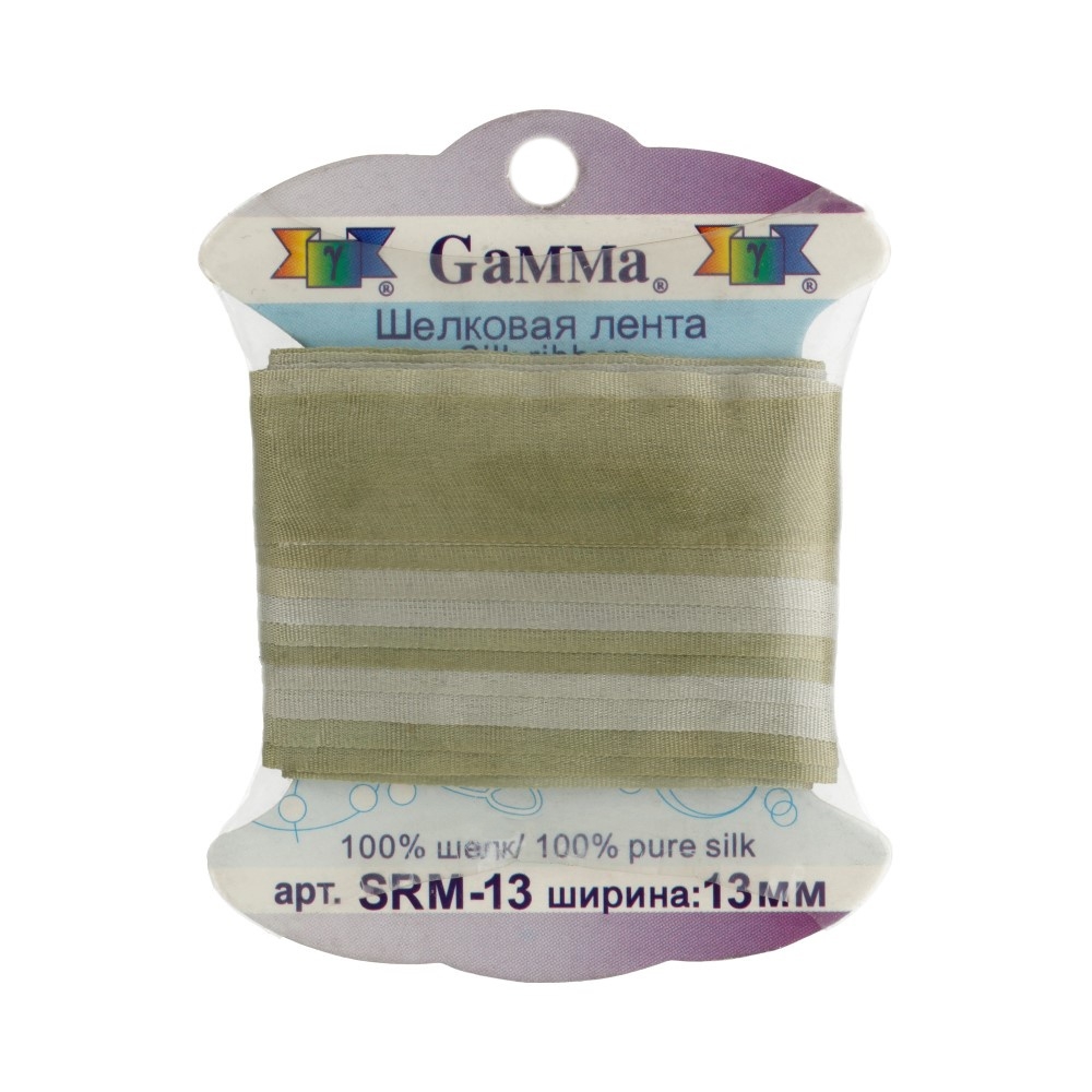 

Gamma шелковая, 13 мм, 9,1 +/- 0,5 м, цвет серо-зеленый и зеленый, Зеленый;серый